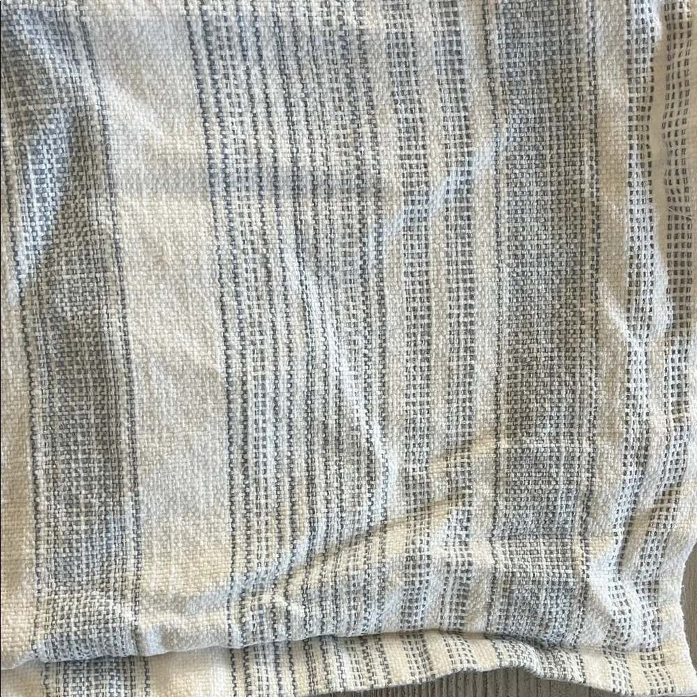 Pottery Barn striped pillow covers 100% cotton 20 x 26 coastal set of two